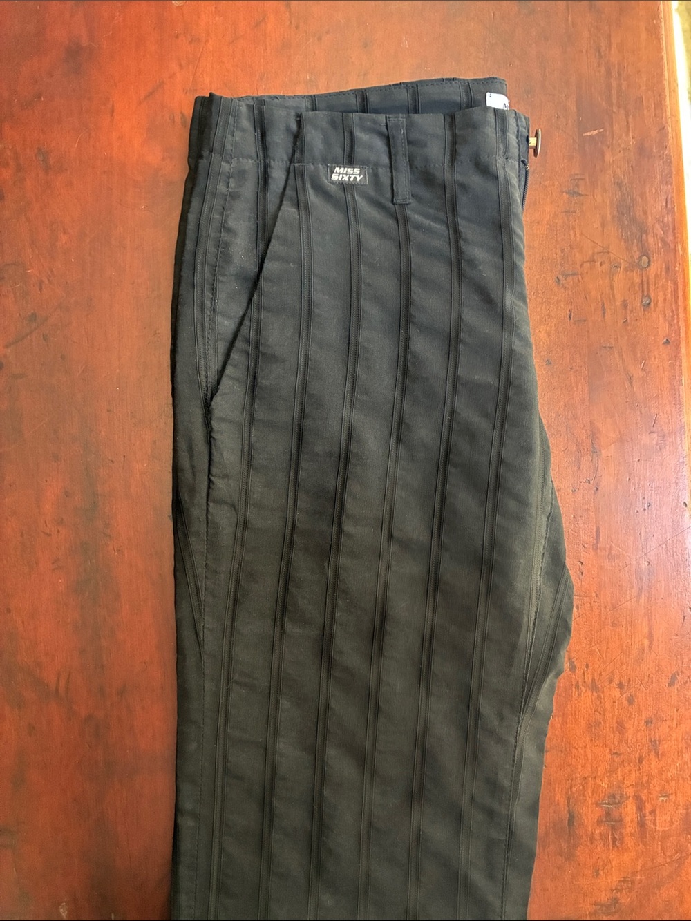 Vintage Y2K Miss Sixty Black Pinstripe High-Rise Trousers